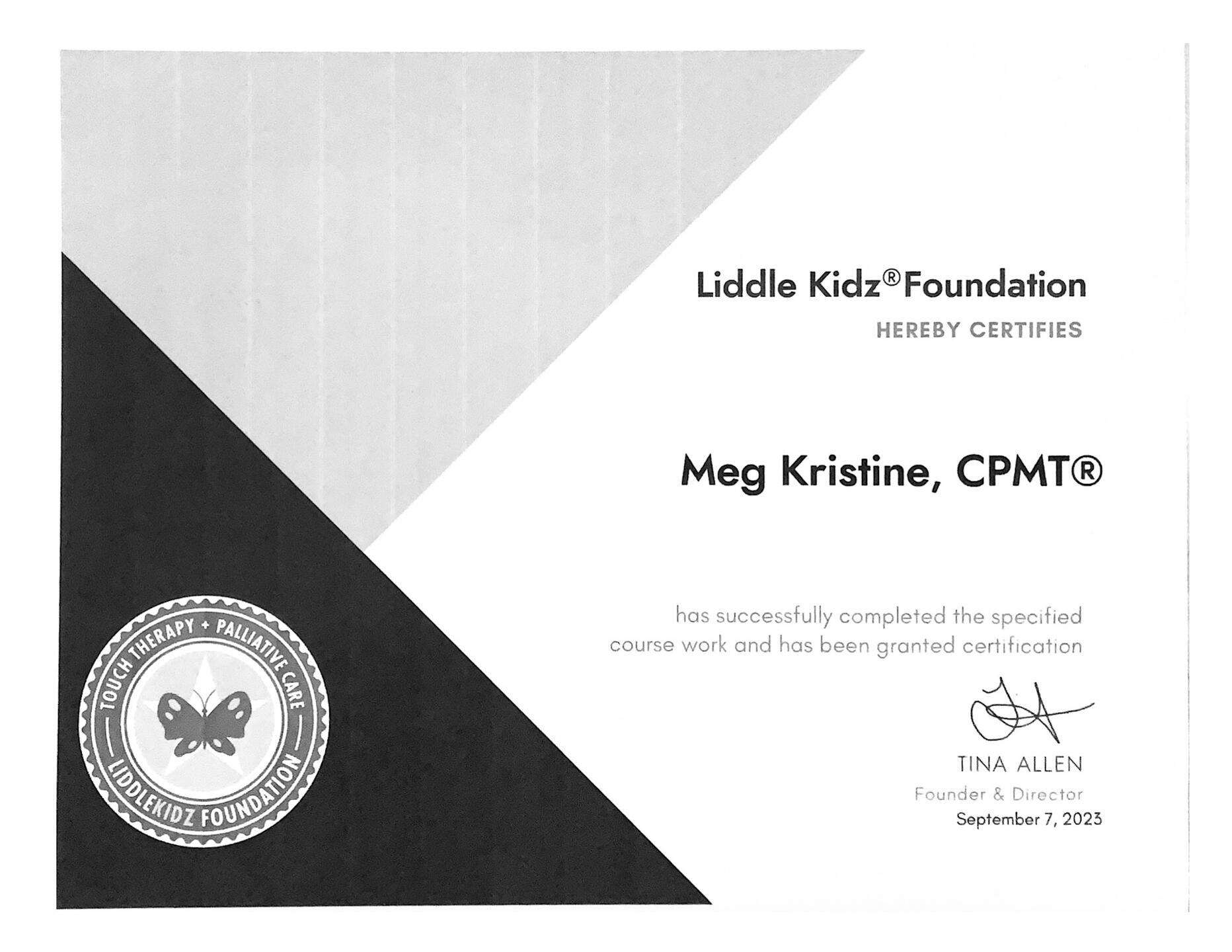 Pediatric Palliative/Hospice Massage & Touch Therapy